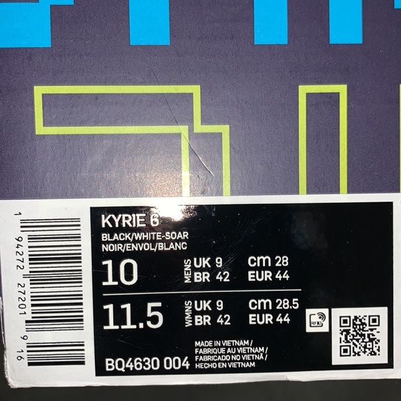 Nike Kyrie 6s glow in the dark. Black with white outsole. - Picture 4 of 4